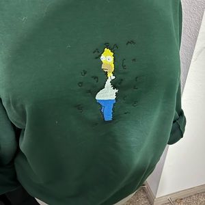 Brand New Homer Bush Meme Green Crew Neck Sweatshirt XL